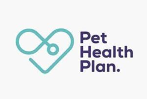 pet health plan logo with green heart and stethoscope outline