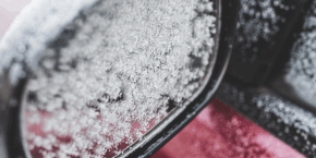 An ice car mirror